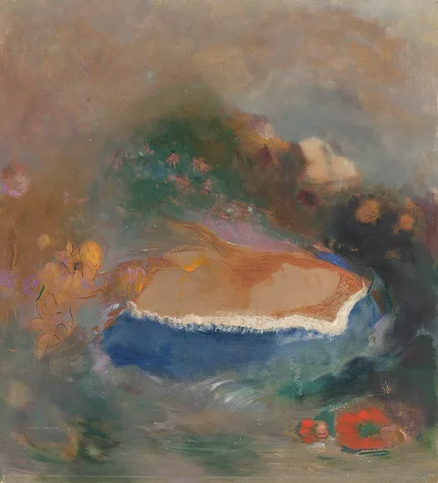 Odilon Redon, Ophelia with a Blue Wimple in the Water