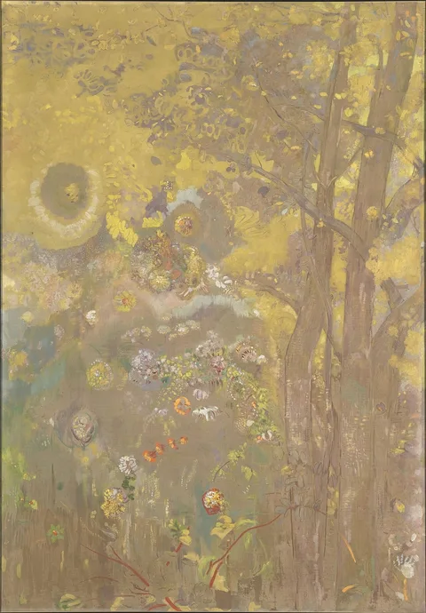 Odilon Redon, Arbres sur un fond jaune