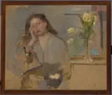 Olga Boznańska, Portrait Sketch of a Young Girl – two-sided painting