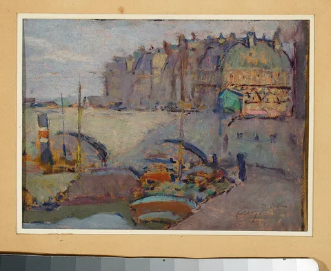Eugeniusz Zak, Paris – Fragment of a city with bridges (Seine in Paris)