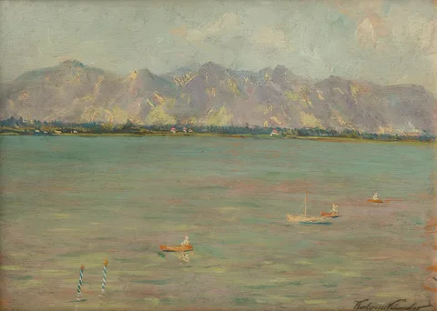 Nándor Katona, Mountain Landscape with a Lake