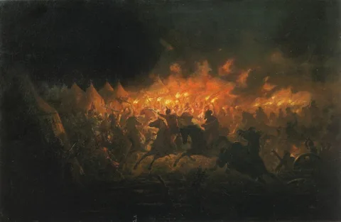 Theodor Aman, The Battle With Torches