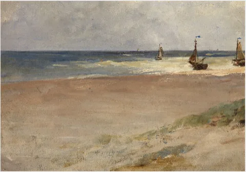 Nathaniel Hone the Younger, Seashore with Fishing Boats
