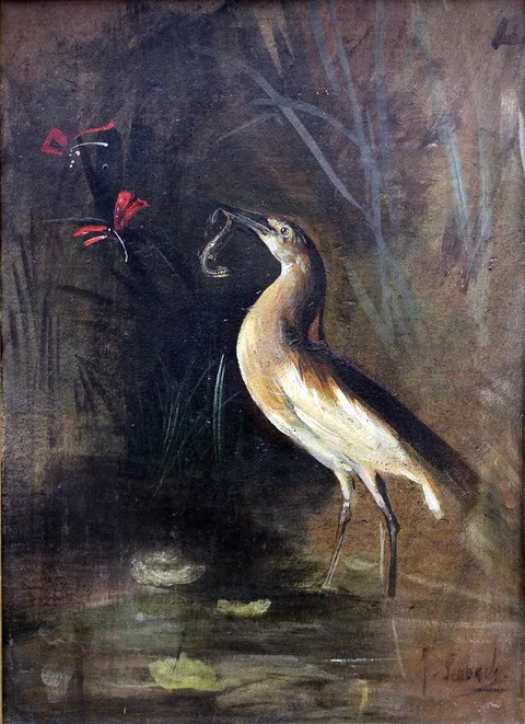 Franz von Lenbach, Heron and Salamander