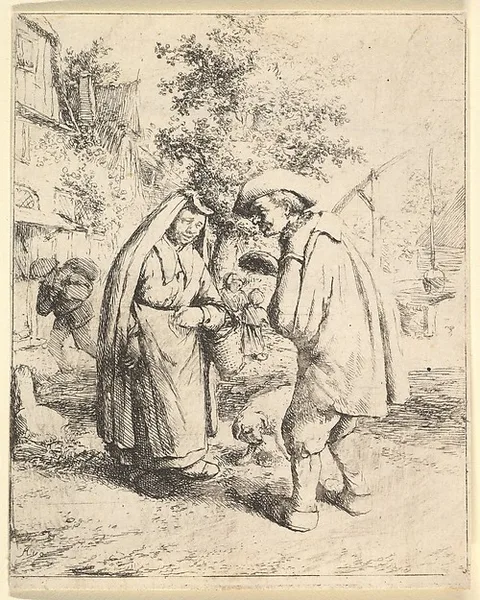Adriaen van Ostade, Man Talking to a Woman