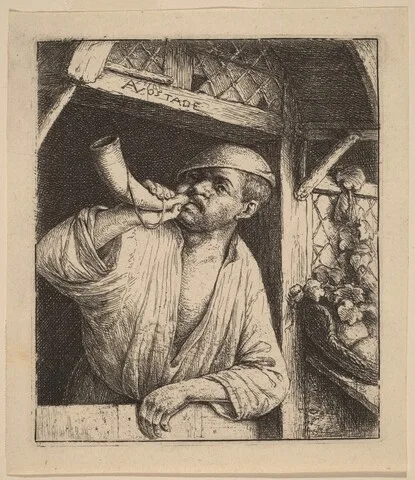 Adriaen van Ostade, Baker Sounding His Horn