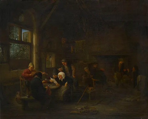 Adriaen van Ostade, An Evening Scene in a Tavern, with a Fiddler