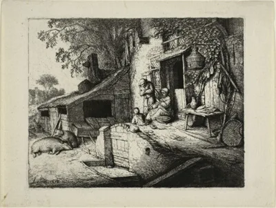 Adriaen van Ostade, The Woman Spinning