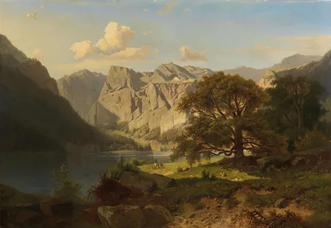 Adolf Chwala, A mountain lake with shepherds
