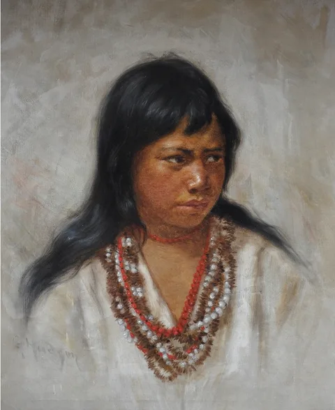 Grace Hudson, Hawaiian Girl with Seed Lei