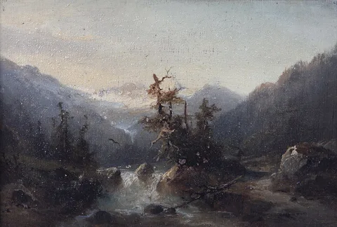 Hermann Herzog, A Mountain Stream