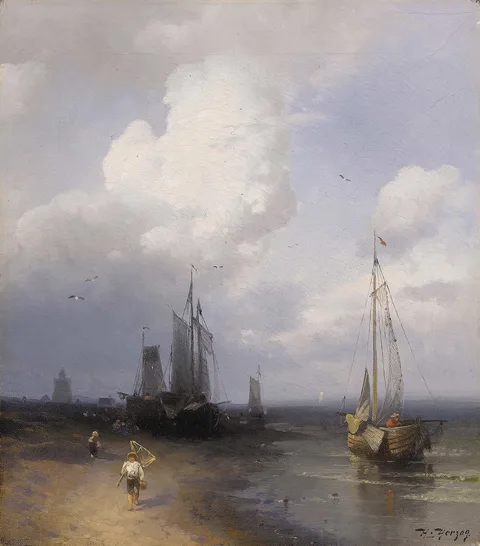 Hermann Herzog, Dutch Coastal Scene