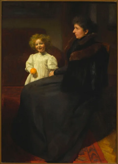Józef Pankiewicz, Portrait of Mrs. Oderfeld with her daughter (Lady with a child, Portrait of Mrs. O.)