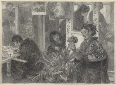 Adolph von Menzel, Japanese Artist at Work