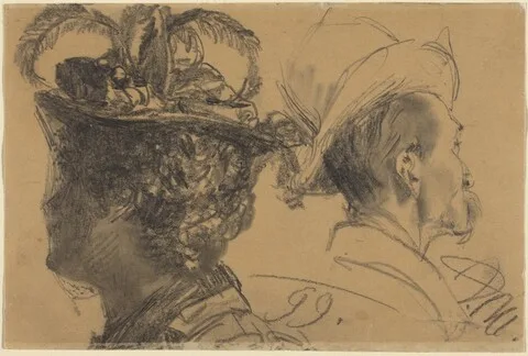 Adolph von Menzel, Heads of a Man and a Woman