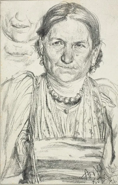 Adolph von Menzel, Portrait of a Peasant Woman