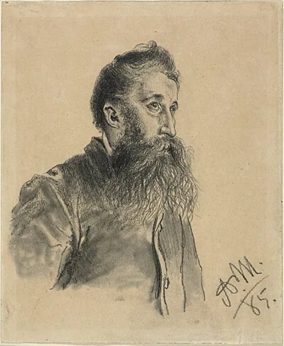 Adolph von Menzel, Portrait of a Bearded Man