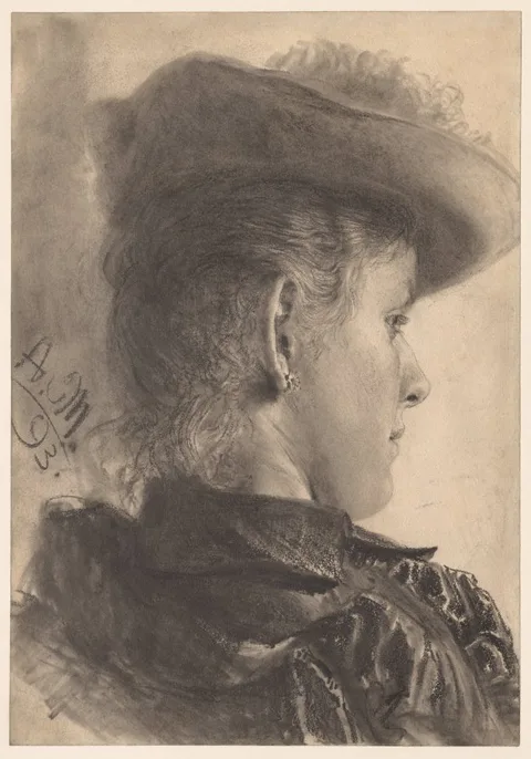 Adolph von Menzel, Bust of a Woman, Seen from Behind