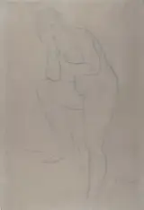 Wilhelm Lehmbruck, Standing Nude model, Facing Left