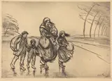 Théophile Steinlen, In the Rain: Mother and Children (Sous la pluie: La mere et les enfants)