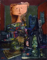 Jankel Adler, Woman with Cat