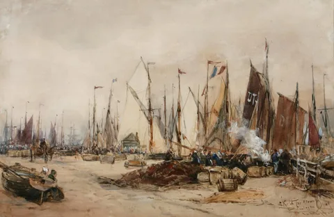 Thomas Bush Hardy, Sketch for drawing Boulogne Quay