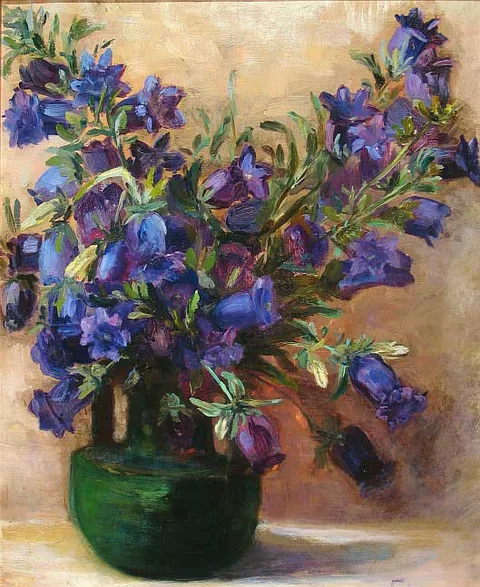 Maggie Laubser, Still Life: Flowers in Vase; Blue Flowers