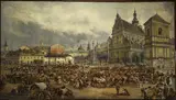 Tadeusz Rybkowski, Fair before Easter at the Bernardine square in Lviv in 1895