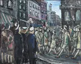 Molly Lamb Bobak, Canadian Women's Army Corps Parade Through the Town