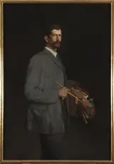 Antoni Piotrowski, Self-portrait with a palette