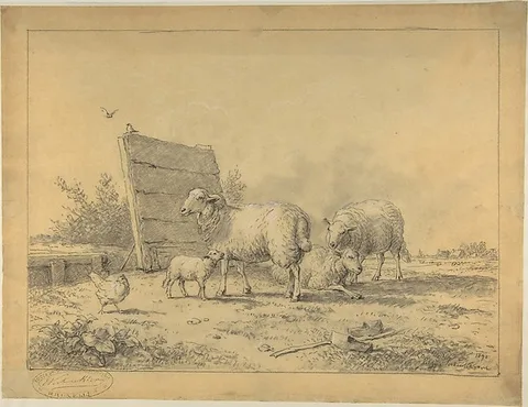 Eugène Verboeckhoven, Sheep in a Landscape