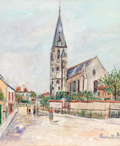 Maurice Utrillo, Place animée devant l'église