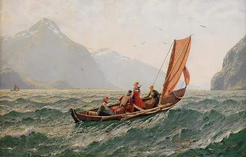 Hans Dahl, Fjord with sailing boat