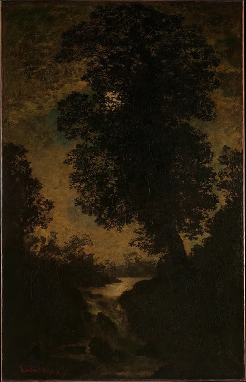 Ralph Albert Blakelock, A Waterfall, Moonlight