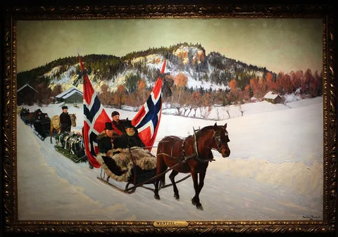 Gustav Wentzel, Burial of a sailor in the countryside in Norway