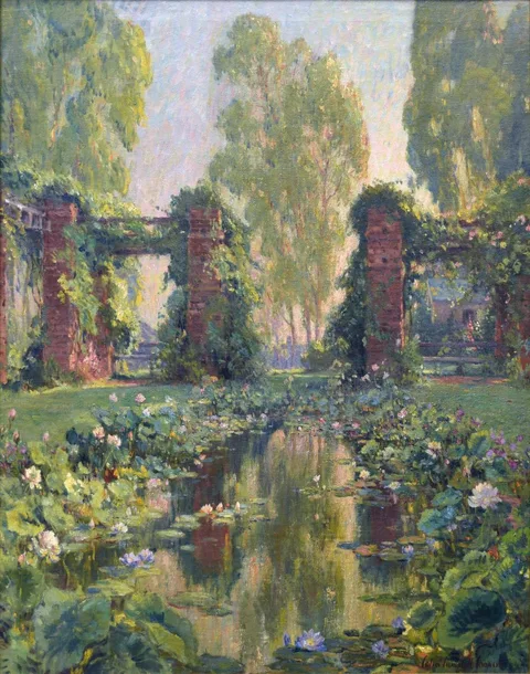 Colin Campbell Cooper, The Lotus Pool, El Encanto, Santa Barbara