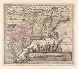 Matthäus Seutter, Recens Edita Totius Novi Belgii, in America Septentrionali [An Updated View of New Netherlands in North America]