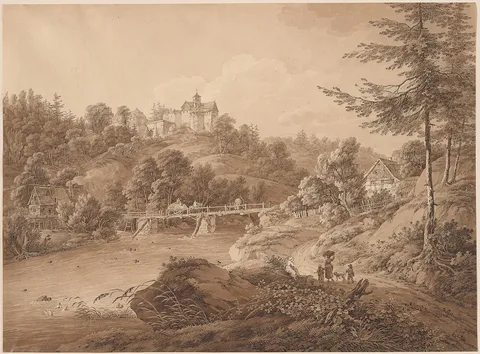 Adrian Zingg, Rauenstein Castle Seen from the River's Edge