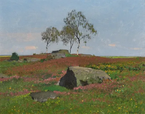 Ferdinand Brunner, Silver Birches in a Landscape
