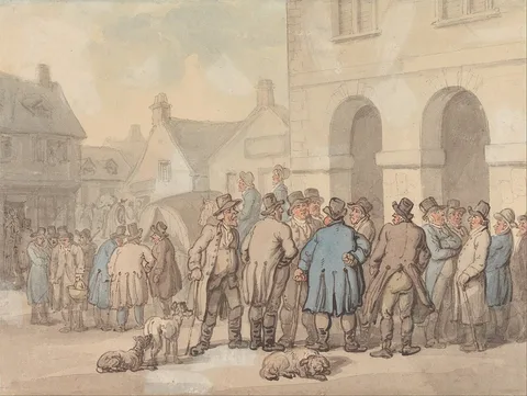 Thomas Rowlandson, The Market Place, Brackley, Northamptonshire