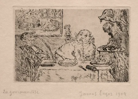 James Ensor, The Seven Deadly Sins: Gluttony