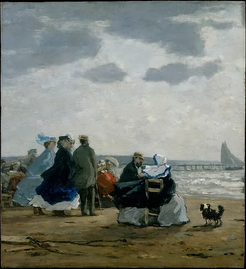 Eugène Louis Boudin, On the Beach, Dieppe