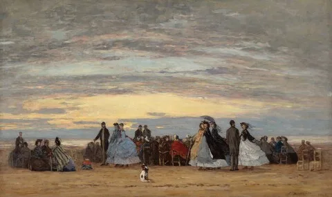 Eugène Louis Boudin, The Beach at Villerville