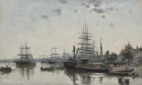 Eugène Louis Boudin, View of Bordeaux, from the Quai des Chartrons