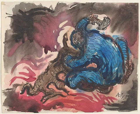 Wilhelm Morgner, Hölzfaller (recto)