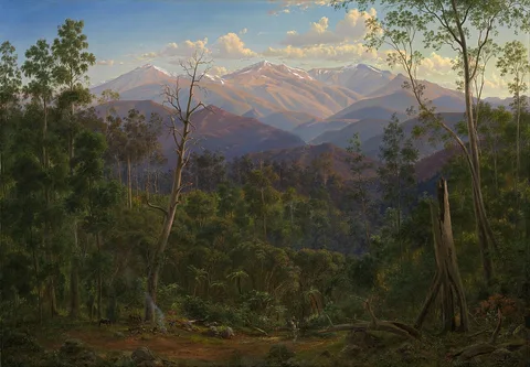Eugene von Guerard, Mount Kosciusko, seen from the Victorian border (Mount Hope Ranges)