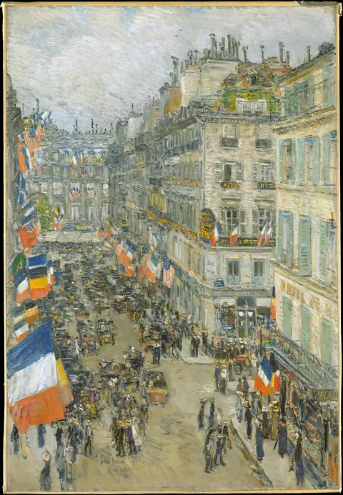 Childe Hassam, July Fourteenth, Rue Daunou, 1910