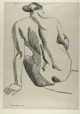 Henri Gaudier-Brzeska, Seated Nude, Back-View