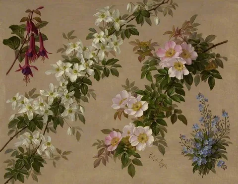 Paul de Longpré, Wild roses and various other flowers and shrubs