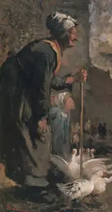 Nicolae Grigorescu, The old lady with geese